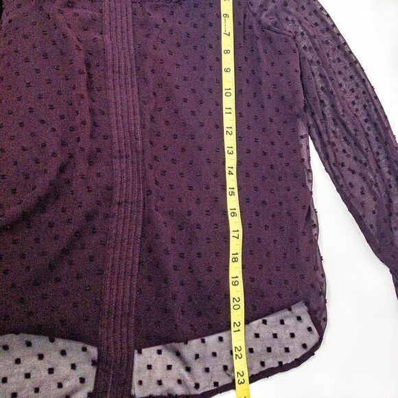 Burgundy Swiss Dot Layered Blouse by Lauren Conrad Size S - Picture 9 of 10